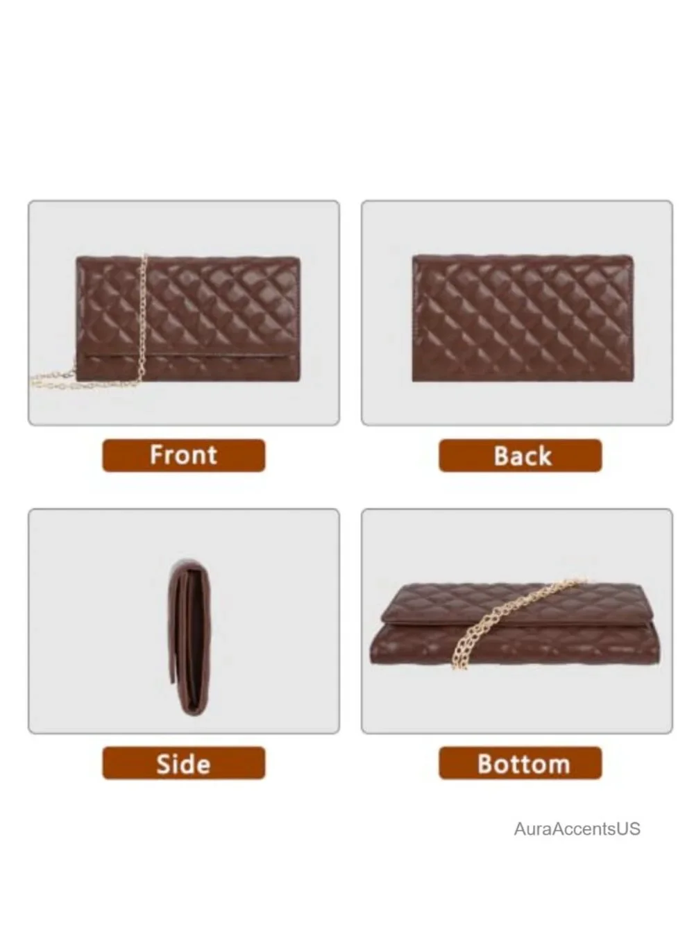 Small Crossbody Bag with Removable Chain, Mini Clutch, Card Slots